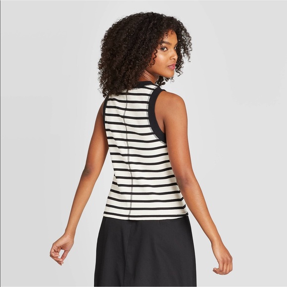 Button-Shoulder Ribbed Tank - Picture 2 of 4